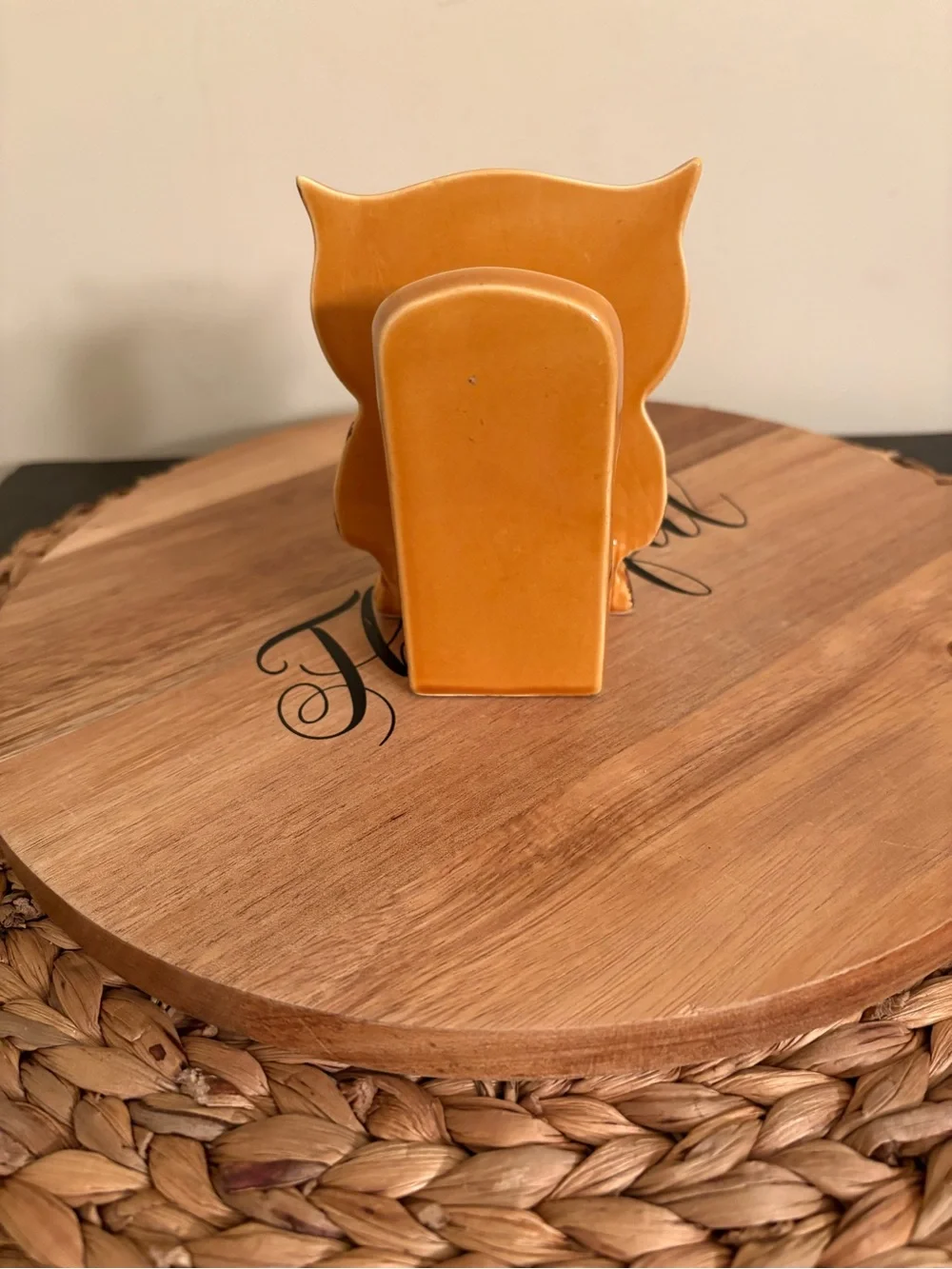Lego Yellow and Brown Owl Ceramic  Napkin Holder Vintage 1970’s